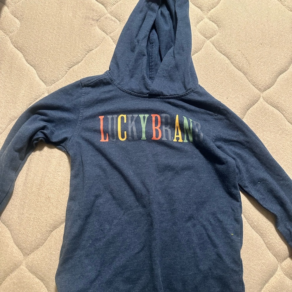 Lucky Brand Kids Multicolor Logo Blue Hoodie
